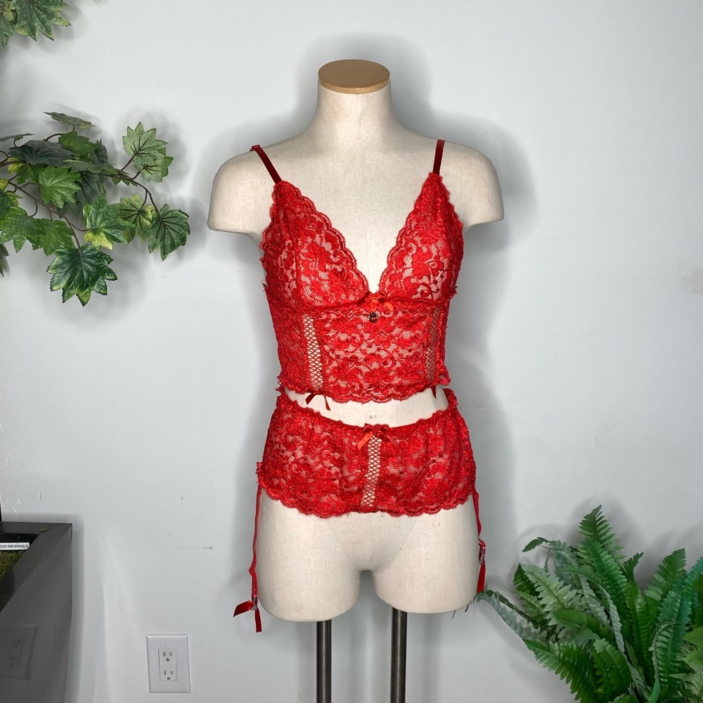 ♥️ Valentines Day Sexy Red lace valentine lingerie set size M ♥️